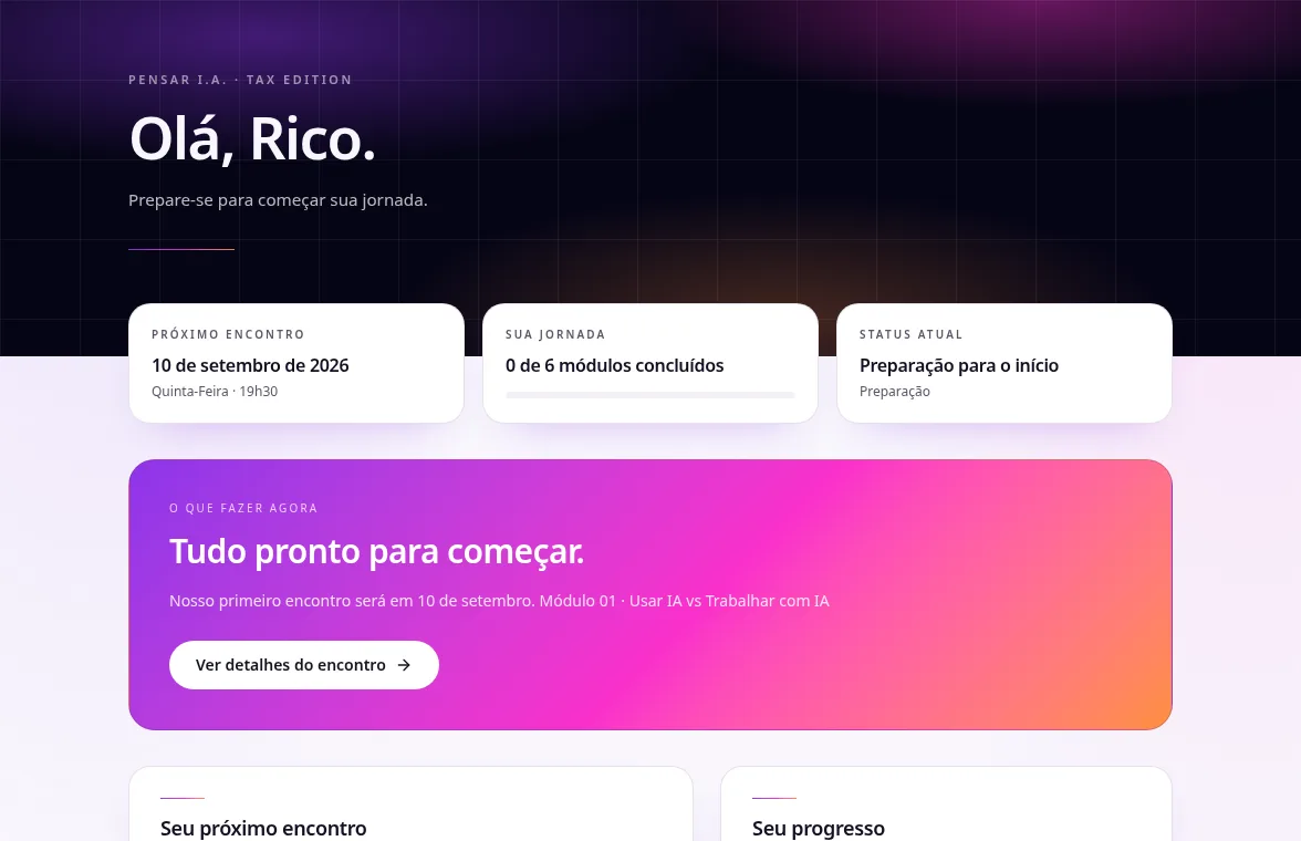 Minha jornada na plataforma PENSAR I.A.