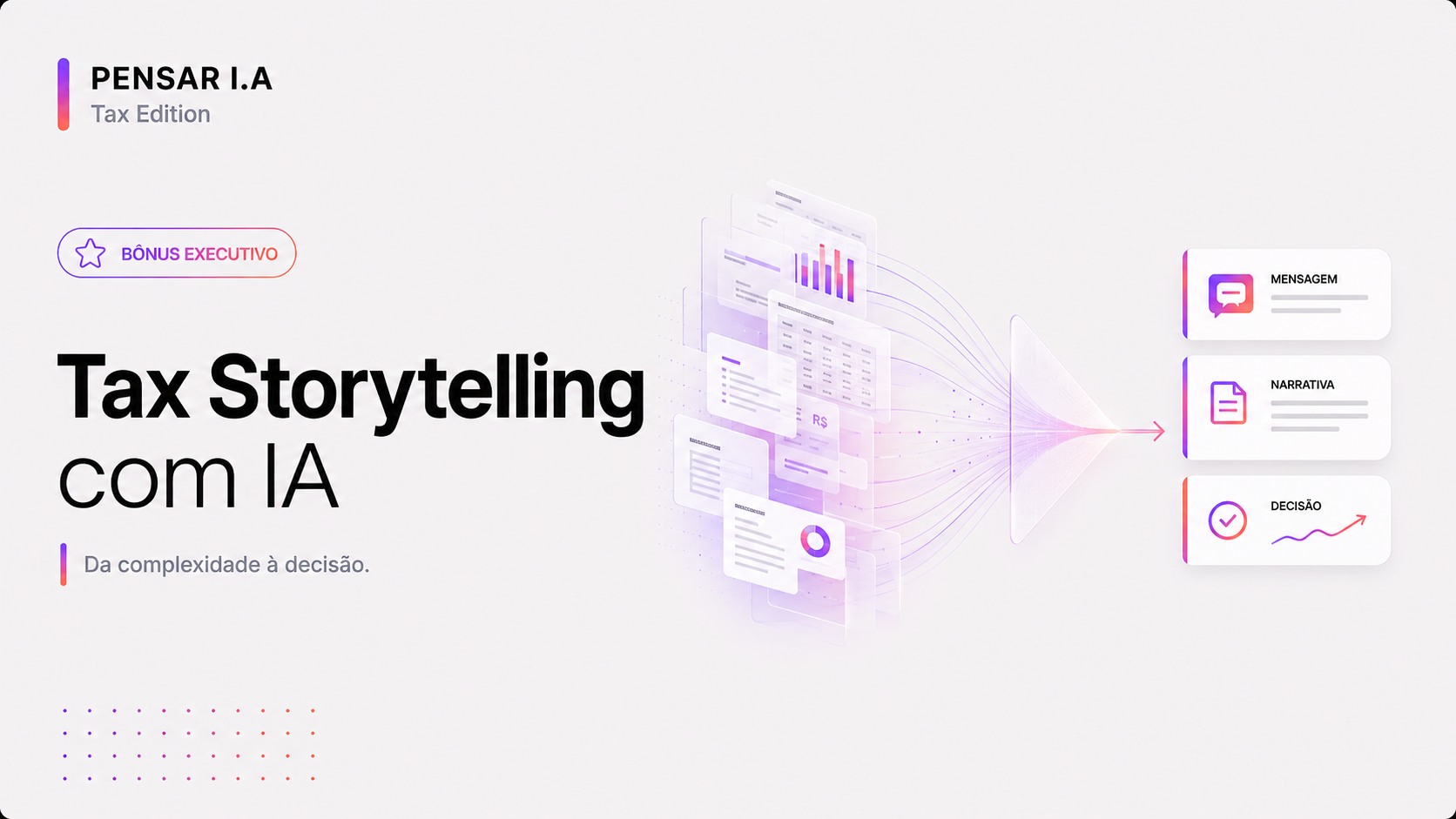 Capa do bônus executivo Tax Storytelling com IA